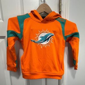 NFL Team Apparel Kids Orange and Blue Miami dolphins hoodie size m (5/6)
